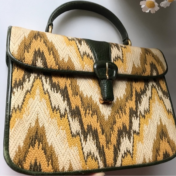 NETTIE ROSENSTEIN Tapestry Tribal Print RARE EDITION Mini Handbag - Picture 5 of 17